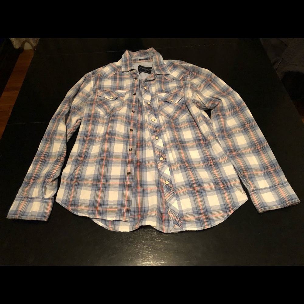 American Eagle men’s snap front button down, GUC